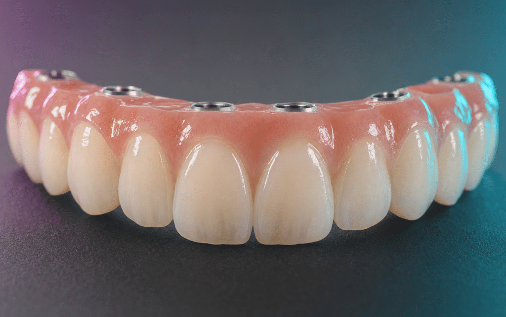 Milled zirconia full-arch implant restoration